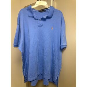 Polo Ralph Lauren Mens Blue Short Sleeve Polo Shirt XXL Embroidered Logo